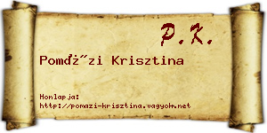 Pomázi Krisztina névjegykártya