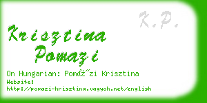 krisztina pomazi business card